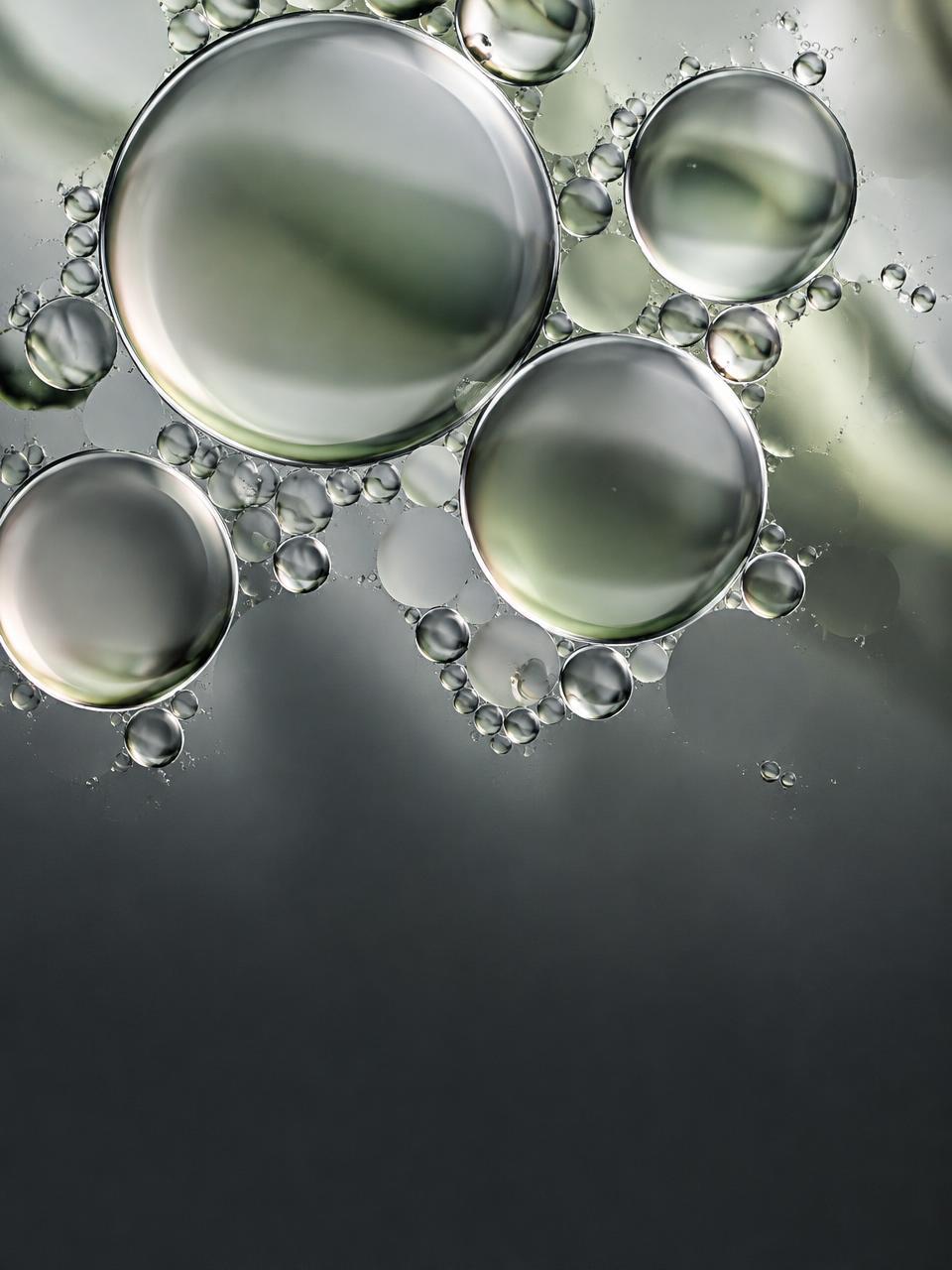 Translucent droplets in a science-inspired optical photograph